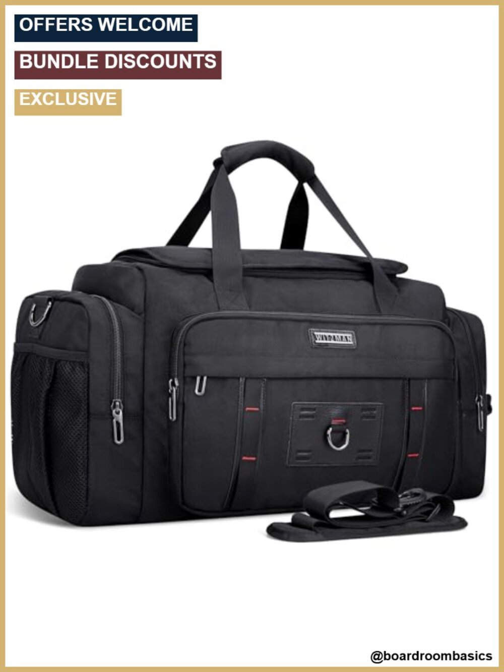 Large 50L Convertible Nylon Travel Sports Duffle Bag Men's